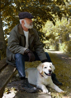 Men's Waxed Cotton Flat Cap -Dents 1 2109 Brown