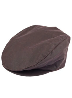 Men's Waxed Cotton Flat Cap -Dents 1 2109 20brown