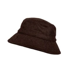 Men’s Abraham Moon Plain Tweed Bucket Hat -Dents 1 3005 Brown