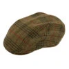 Men's Abraham Moon Check Tweed Flat Cap -Dents 1 3038Sage