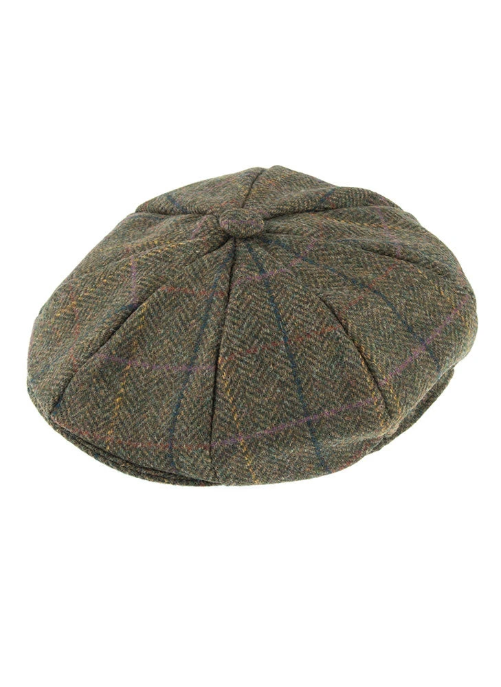 Men's Abraham Moon Check Tweed Newsboy Cap 10 Men's Abraham Moon Check Tweed Newsboy Cap - Image 8