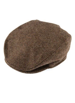 Men's Abraham Moon Herringbone Tweed Flat Cap 15 Men's Abraham Moon Herringbone Tweed Flat Cap -Dents 1 3041Chocolate