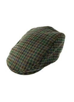 Men's Abraham Moon Dogtooth Check Tweed Flat Cap