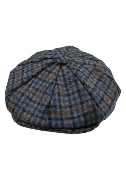 Men's Abraham Moon Tweed Dogtooth Check Newsboy Cap -Dents 1 3044 AIRFORCE