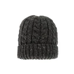 Men’s Cable Knit Beanie Hat With Marl Yarn 7 Men’s Cable Knit Beanie Hat With Marl Yarn -Dents 1 4087 Charcoal