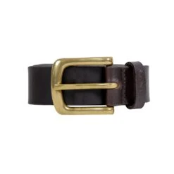 Men’s Heritage Lined Full-Grain Leather Belt With Brass Buckle -Dents 12 4604 Brown 2 Cut out