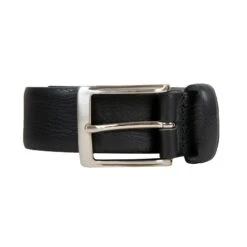 Men’s Heritage Pebble-Grain Leather Belt -Dents 12 4606 Black 3 Cut out