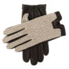 Men's Heritage Crochet-Back Leather Driving Gloves -Dents 15 1003 Black