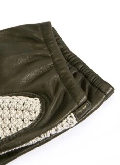 Men's Heritage Crochet-Back Leather Driving Gloves -Dents 15 1003 20hunter 202