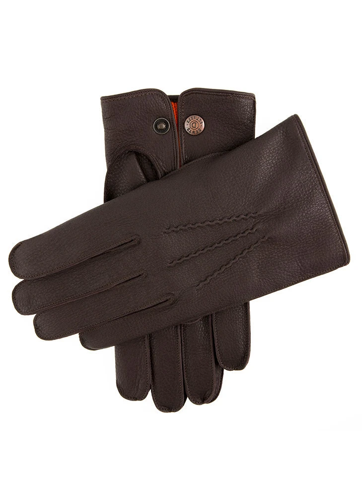 Men's Heritage Three-Point Cashmere-Lined Deerskin Leather Gloves 3 Men's Heritage Three-Point Cashmere-Lined Deerskin Leather Gloves