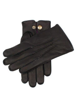 Men's Heritage Three-Point Cashmere-Lined Deerskin Leather Gloves 15 Men's Heritage Three-Point Cashmere-Lined Deerskin Leather Gloves -Dents 15 1011BlackPurple