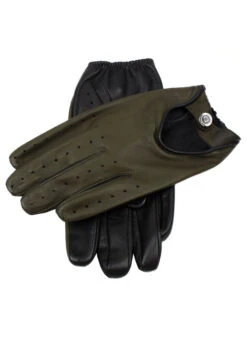 Men's Heritage Two-Colour Leather Driving Gloves -Dents 15 1094BlackHuntercopy