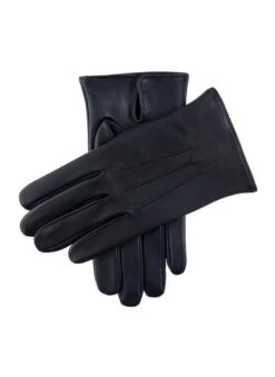 Men's Heritage Touchscreen Three-Point Leather Gloves -Dents 15 1100 Navy