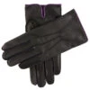 Men's Heritage Three-Point Cashmere-Lined Leather Gloves With Colour Contrast Details -Dents 15 1514 Black Purple Purple Purple