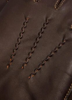 Men's Heritage Three-Point Cashmere-Lined Leather Gloves With Colour Contrast Details -Dents 15 1514 brown tangerine tangerine tangerine 4 8b8e5c79 f52d 4802 84a8 adf44b046739