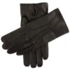 Men's Heritage Three-Point Cashmere-Lined Leather Gloves With Colour Contrast Stitching -Dents 15 1518 Black Purple Purple Lining