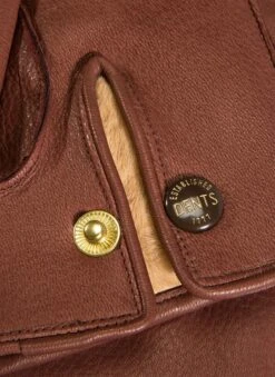 Men's Heritage Three-Point Fur-Lined Deerskin Leather Gloves -Dents 15 1544 bark 2