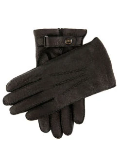 Men's Heritage Handsewn Three-Point Cashmere-Lined Peccary Leather Gloves 21 Men's Heritage Handsewn Three-Point Cashmere-Lined Peccary Leather Gloves -Dents 15 1564 Black
