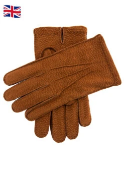 Men's Heritage Handsewn Cashmere-Lined Carpincho Leather Gloves 13 Men's Heritage Handsewn Cashmere-Lined Carpincho Leather Gloves -Dents 15 1575 Cognac