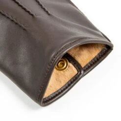 Men's Heritage Three-Point Fur-Lined Leather Gloves 29 Men's Heritage Three-Point Fur-Lined Leather Gloves -Dents 15 1590 Brown Beige 8