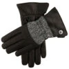 Men's Heritage Cashmere-Lined Harris Tweed And Deerskin Leather Gloves -Dents 15 1598 Black Charcoal Black e7ad76ad f420 4071 b2d8 62ad8faed04b
