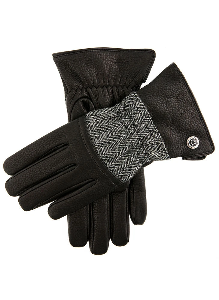 Men's Heritage Cashmere-Lined Harris Tweed And Deerskin Leather Gloves