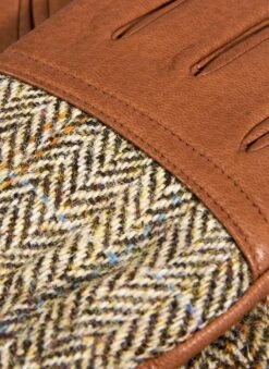 Men's Heritage Cashmere-Lined Harris Tweed And Deerskin Leather Gloves -Dents 15 1598 20havana 20grouse 203
