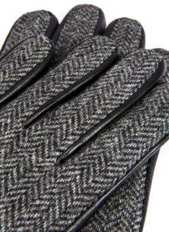 Men's Heritage Cashmere-Lined Abraham Moon Herringbone Tweed And Leather Gloves 14 Men's Heritage Cashmere-Lined Abraham Moon Herringbone Tweed And Leather Gloves -Dents 15 1636 black 3 08c2bf73 ad85 4f5a a54f 56748d68bc3f