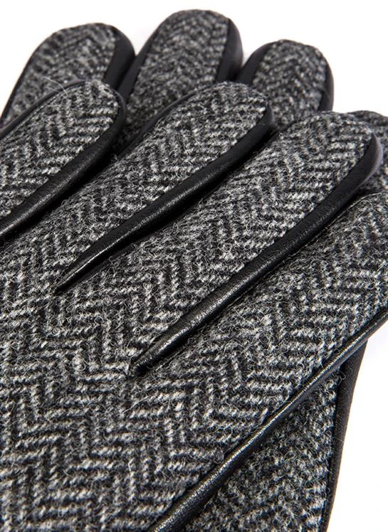 Men's Heritage Cashmere-Lined Abraham Moon Herringbone Tweed And Leather Gloves 7 Men's Heritage Cashmere-Lined Abraham Moon Herringbone Tweed And Leather Gloves - Image 5