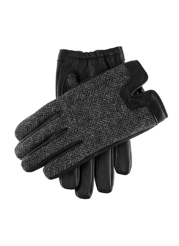 Men's Heritage Cashmere-Lined Abraham Moon Herringbone Tweed And Leather Gloves 6 Men's Heritage Cashmere-Lined Abraham Moon Herringbone Tweed And Leather Gloves - Image 4