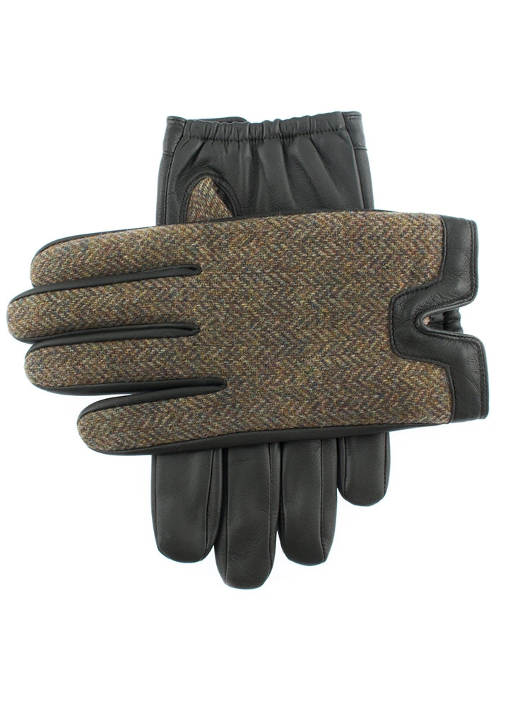 Men's Heritage Cashmere-Lined Abraham Moon Herringbone Tweed And Leather Gloves 4 Men's Heritage Cashmere-Lined Abraham Moon Herringbone Tweed And Leather Gloves - Image 2