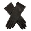 Women's Heritage Three-Point Silk-Lined Leather Gloves -Dents 17 1048 Black