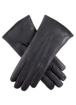 Women's Heritage Three-Point Fur-Lined Leather Gloves -Dents 17 1061 Navy 5435071e af1c 4dcc 8222 edc0578be8ca