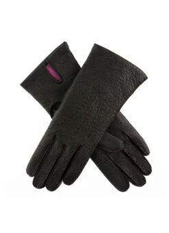 Women's Heritage Handsewn Three-Point Cashmere-Lined Peccary Leather Gloves -Dents 17 1069 Black Rose 509c5330 6c57 4e7f af2a 2f0ce164c516
