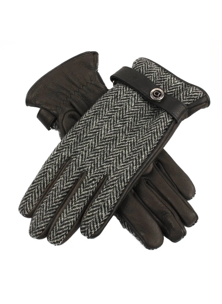Women's Heritage Cashmere-Lined Harris Tweed And Deerskin Leather Gloves 4 Women's Heritage Cashmere-Lined Harris Tweed And Deerskin Leather Gloves - Image 2