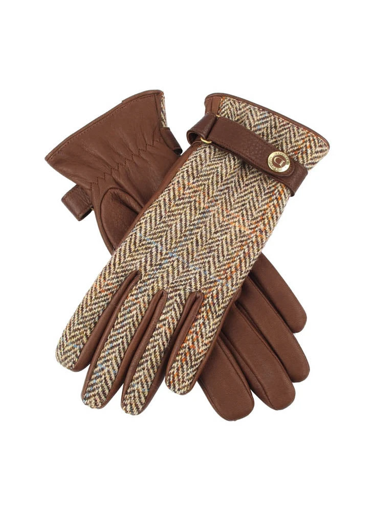 Women's Heritage Cashmere-Lined Harris Tweed And Deerskin Leather Gloves 3 Women's Heritage Cashmere-Lined Harris Tweed And Deerskin Leather Gloves