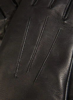 Women's Heritage Touchscreen Three-Point Cashmere-Lined Leather Gloves -Dents 17 1151 Black 1