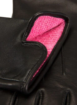 Women's Heritage Touchscreen Three-Point Cashmere-Lined Leather Gloves -Dents 17 1151 Black 2