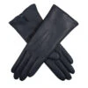 Women's Heritage Touchscreen Three-Point Cashmere-Lined Leather Gloves -Dents 17 1151 Navy Turquoise