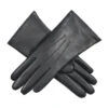 Women’s Heritage Touchscreen Three-Point Fur-Lined Leather Gloves -Dents 17 1156 Black Grey