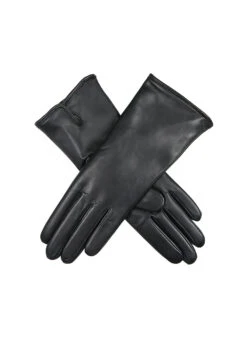 Women’s Heritage Touchscreen Cashmere-Lined Leather Gloves -Dents 17 1157 Black Rose