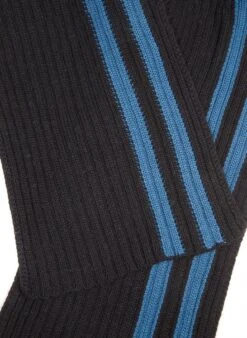 Men's Two-Tone Stripe Knitted Scarf -Dents 2 2363 20black blue 20close 20up 7d4808bc 21d3 4c0c b8d8 faab56d1fcb2