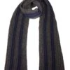 Men's Two-Tone Stripe Knitted Scarf -Dents 2 2363 20charocal navy