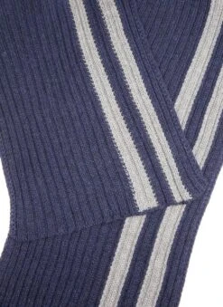 Men's Two-Tone Stripe Knitted Scarf -Dents 2 2363 20navy slate