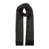 Men’s Reversible Dogtooth Scarf With Fringe Ends -Dents 2 2371 Charcoal Black