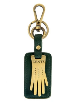 Dents Glove Keyring With Gift Box -Dents 23 1005 bottle green antique brass