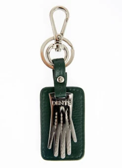 Dents Glove Keyring With Gift Box -Dents 23 1005 bottle green shiney nickle