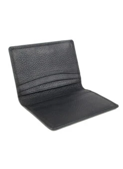 Men's Pebble Grain Leather Card Holder With RFID Blocking -Dents 23 5500BlackOpen