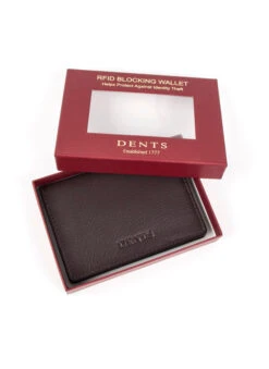 Men's Pebble Grain Leather Card Holder With RFID Blocking -Dents 23 5500Chocolate1
