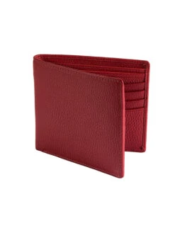 Men's Slim Pebble Grain Leather Bifold Wallet With RFID Blocking